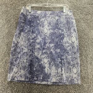 Focus 2000 size 12 blue snake skin pattern straight pencil skirt